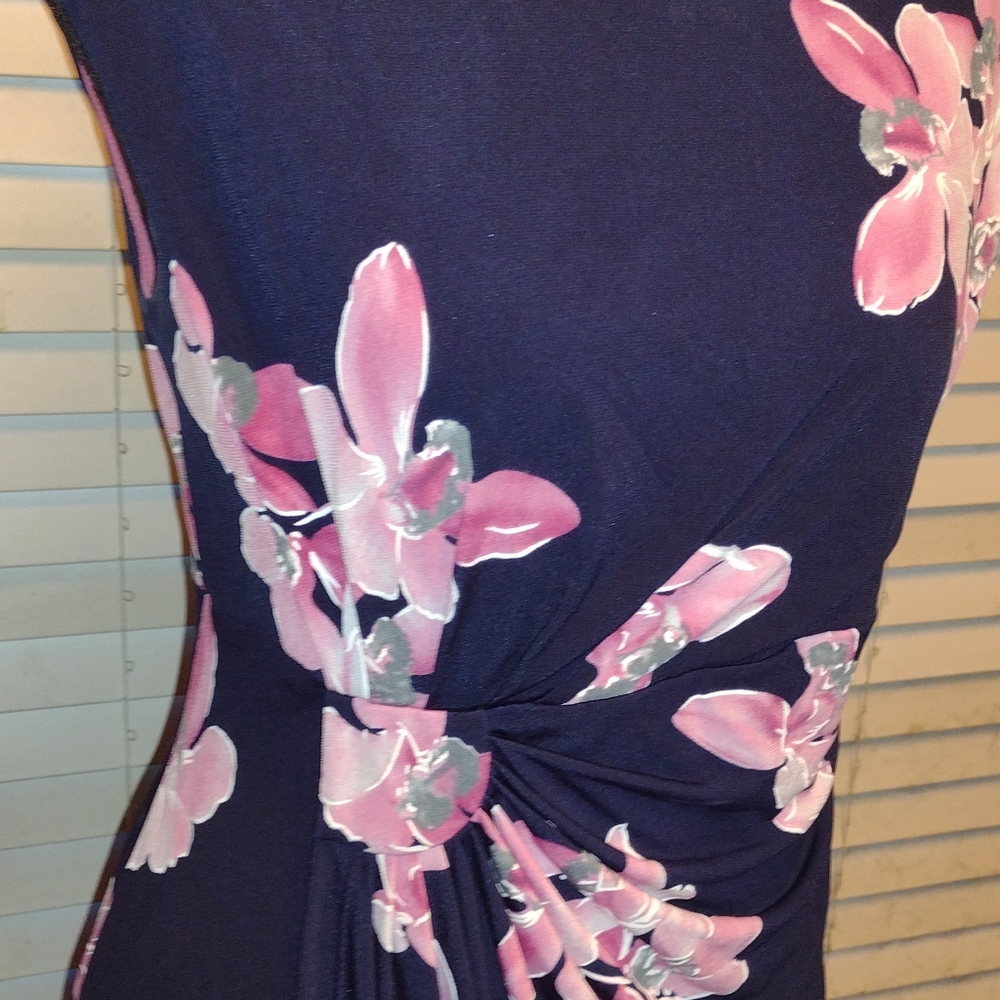 Connected pink/blk flowered dress Size 10P - Picture 5 of 6